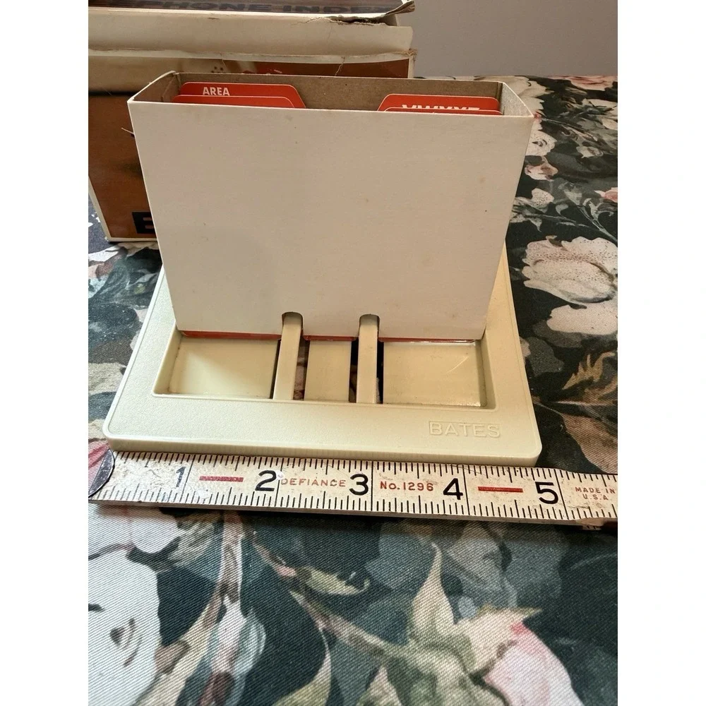 Vtg Bates 411 Telephone Index Address Book MCM Office Desktop File Boxed New NOS